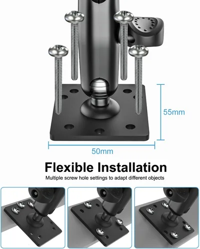 Miniatura 4 de Base de taladro antirrobo resistente para tableta, soporte para tablero de automóvil para camiones/vehículo con cerradura de seguridad y llave