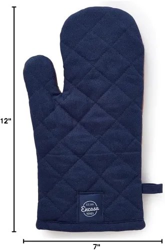 Miniatura 7 de Encasa XO Guantes de horno resistentes al calor de algodón (juego de 2 piezas) - Acolchados y seguros 30x17 cm - para cocina, cocinado y horneado