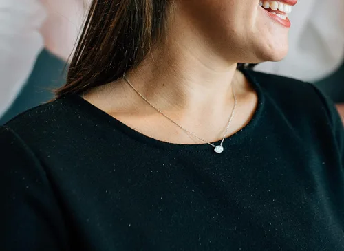 Miniatura 3 de Ellena Rose Collar de ópalo de plata de ley, plata de ley 925, pequeño y delicado ópalo ovalado para mujer, collares de piedras preciosas, joyería