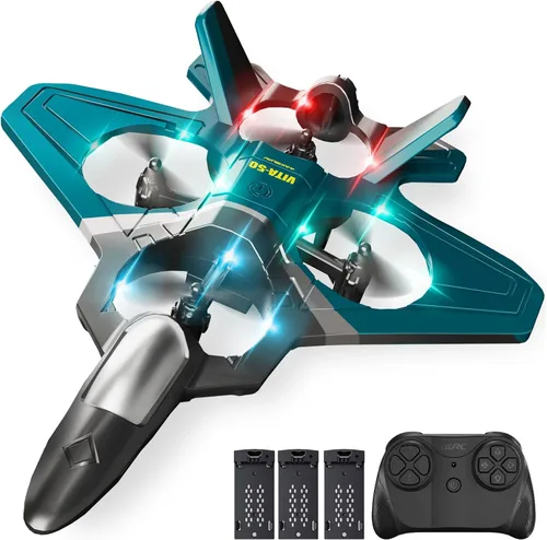 Miniatura 12 de Aviones RC con 3 baterías para niños y adultos, control remoto de espuma, aviones, helicópteros, drones, juguetes para niños y adultos de 8 a 12