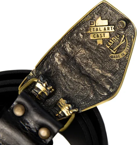 Miniatura 3 de Leather belt with larger size Archangel Michael belt buckle, Warrior and God's people protector Handmade San Miguel accessory