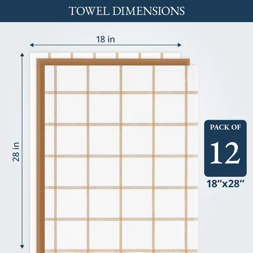 Miniatura 3 de LANE LINEN Juego de toallas de cocina y paños de cocina de 12 - 100% algodón, de secado rápido 18” x 28” Toallas absorbentes para platos y té, 01