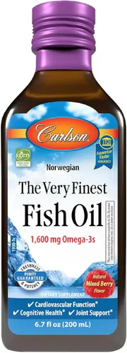 Miniatura 11 de Carlson El aceite de pescado The Very Finest para niños, 800 mg de omega-3, sabor Just Peachie, 6.8 fl oz - Aceite de pescado noruego líquido