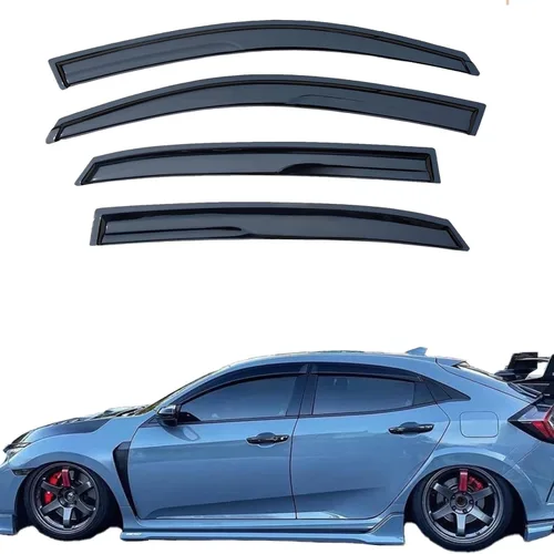 Miniatura 14 de Viseras adhesivas para ventana, protectores de lluvia compatibles con Honda Civic Hatchback 2022-2025, visera de ventilación lateral, deflector