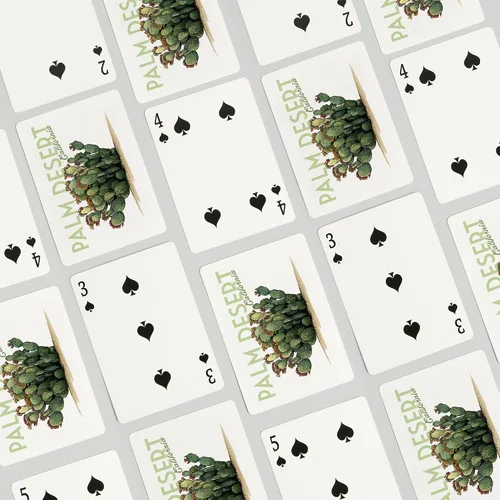 Miniatura 4 de Lantern Press Palm Desert, California, cactus tuna (52 cartas de juego, baraja de cartas de tamaño póquer con comodines)