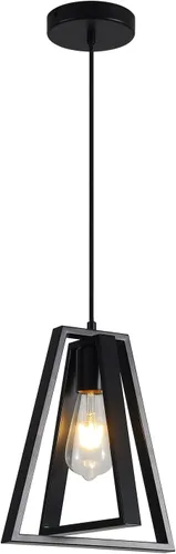 Miniatura 2 de Lámpara colgante de casa de campo negra para isla de cocina, lámpara colgante rústica, altura ajustable, lámpara colgante de techo de metal, mini