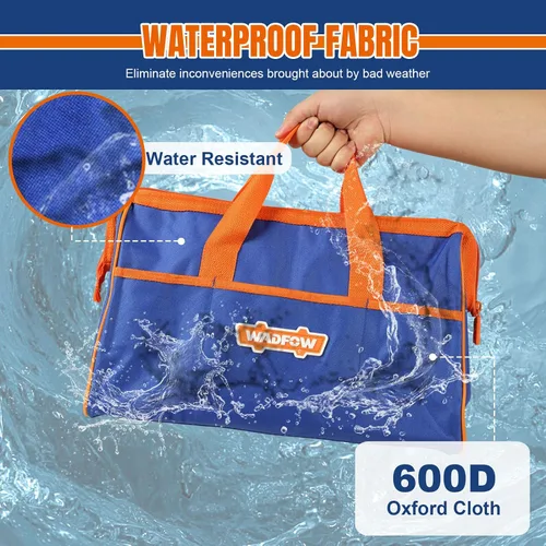 Miniatura 6 de WTG3A16 - Bolsa de herramientas de 16 pulgadas, bolsa de herramientas con múltiples bolsillos con material impermeable y diseño de boca ancha