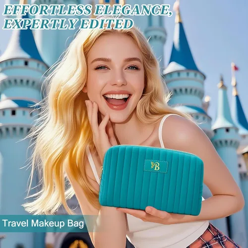 Miniatura 3 de Bolsa de maquillaje de viaje personalizada con inicial, bolsa de cosméticos para adolescentes de 15, 16, 17, 18, 19, 20, 21 años, regalos de moda