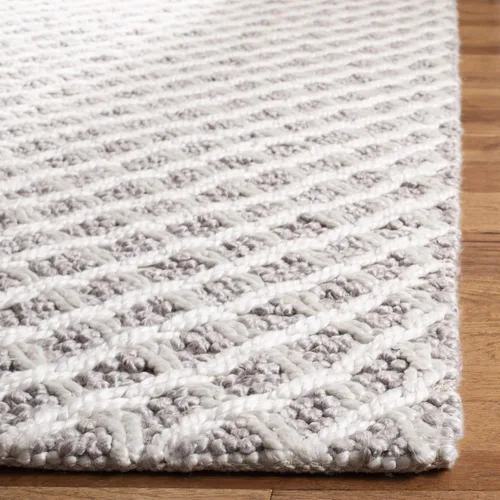 Miniatura 6 de SAFAVIEH Natura Collection - Alfombra de pasillo, 2 pies 3 pulgadas x 8 pies, gris y beige, viscosa y lana hecha a mano, ideal para zonas de alto