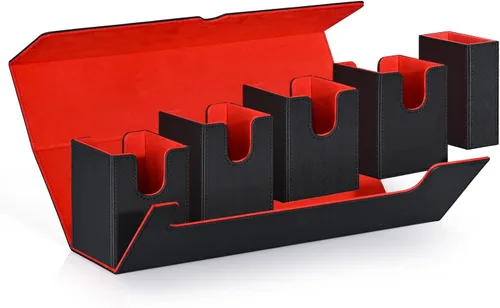 Miniatura 19 de UAONO Caja de cartas con bandeja de dados para MTG, funda de cartas 5 en 1 con capacidad para más de 800 tarjetas sin mangas, organizador magnético