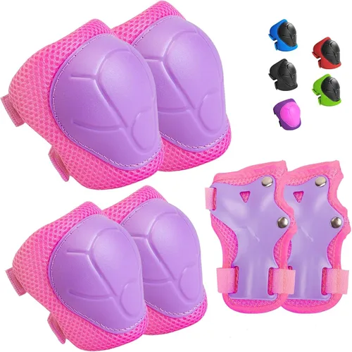 Miniatura 17 de Wemfg - Juego de protección para niños, rodilleras para niños de 3 a 14 años, rodilleras y coderas con protectores de muñeca 3 en 1 para patinaje