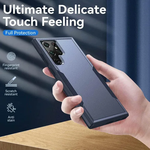 Miniatura 6 de Funda diseñada para Samsung S24 Ultra (no para S24 y S24 Plus), resistente, resistente, a prueba de golpes, soporte de carga inalámbrica, funda Azul