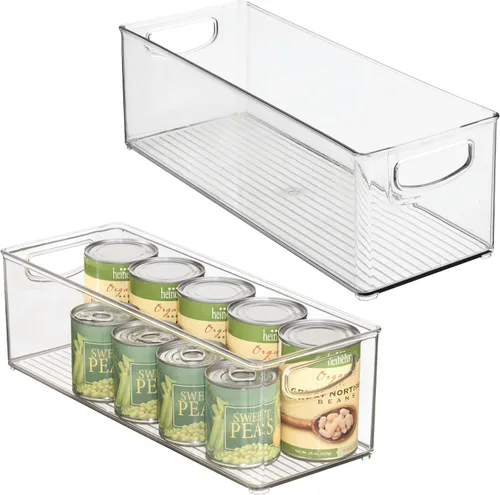 Miniatura 10 de iDesign - Recipiente de plástico apilable para despensa con asas para gabinetes o refrigerador, transparente, fabricado en EE. UU Para armarios