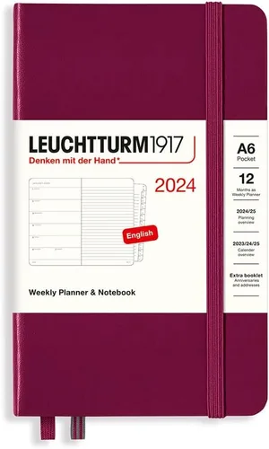 Miniatura 20 de LEUCHTTURM1917 - Agenda semanal y cuaderno 2024 con folleto adicional, tapa dura, composición (B5), verde (1 de enero - 31 de diciembre de 2024)