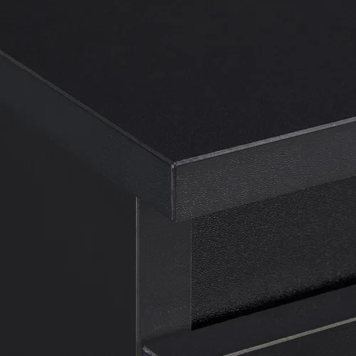 Miniatura 7 de Yaheetech - Mesita de noche con cajones, mesa auxiliar de cabecera con 3 cajones y base resistente, mesa de acento de madera con espacio de Negro