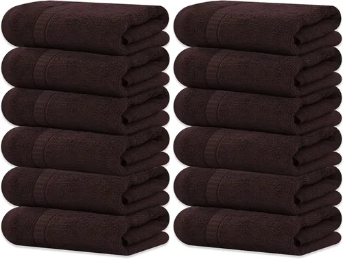 Miniatura 12 de GOLD TEXTILES Toalla 100% algodón, paquete de 12, 13 x 13 pulgadas, color blanco, ultra suave, altamente absorbente, de larga duración y de secado