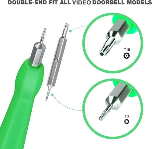 Miniatura 2 de Juego de puntas de destornillador de video para acceso a batería y wifi - Compatible con todos los modelos de timbre de video (verde)