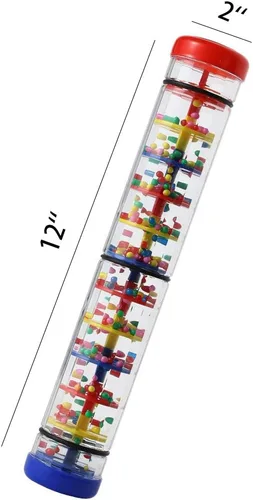 Miniatura 3 de Rainmaker palo de lluvia de 12 pulgadas para bebés tubo sonajero palo de lluvia agitador musical instrumento sensorial auditivo juguete para bebé