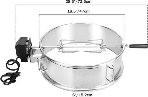 Miniatura 7 de only fire - Kit combinado de asador y pizza multiusos de acero inoxidable para Weber de 18 pulgadas y otras parrillas similares tipo kettle