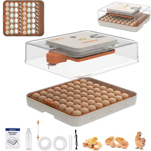 HOWOOlUA - Incubadora de 56 huevos para incubar huevos con giro automático, control de temperatura y humedad, incubadora integrada de huevos de gran