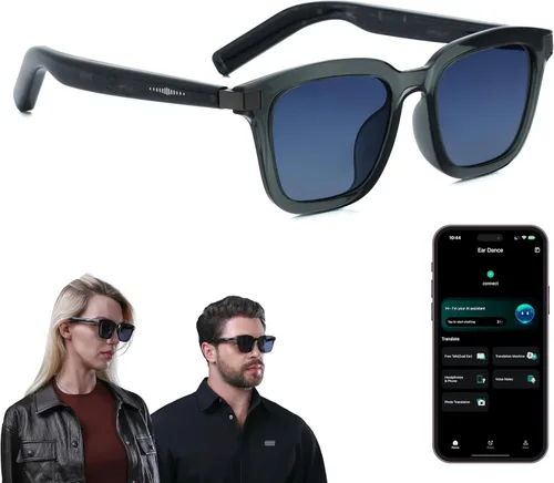 Miniatura 12 de LIMU Gafas de sol inteligentes Gen 5 AI – Gafas de sol inteligentes de diseño alemán con intérprete de IA en tiempo real, audio Bluetooth de oreja
