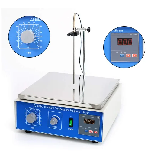 Miniatura 7 de Agitador magnético, 300 W CJ-882A 2.64 galones mezclador de laboratorio digital agitador magnético placa caliente termostático imán mezclador