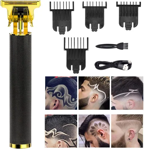 Miniatura 21 de Cortadora de pelo profesional para hombres y mujeres, inalámbrica, recargable, recortadora de pelo, kit de aseo de corte de cuerpo de metal