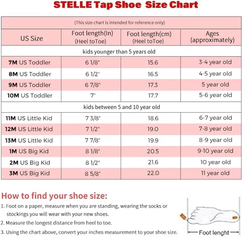 Miniatura 7 de Stelle Tap Shoes - Zapatos de baile antideslizantes de piel sintética para niñas y niños pequeños y grandes