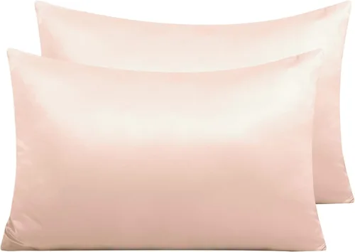 Miniatura 56 de NTBAY - Fundas de almohada de satén con cremallera, súper suaves y lujosas fundas de almohada Negro