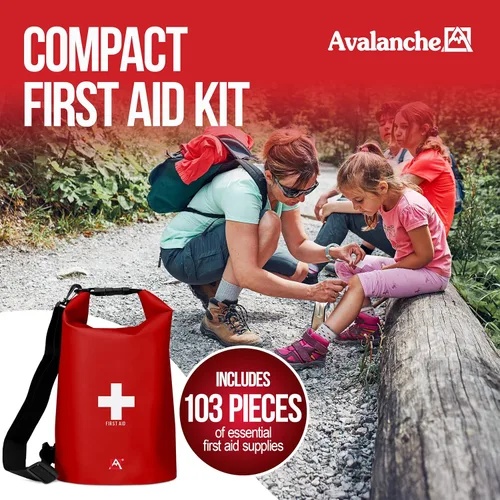 Miniatura 2 de Avalanche Kit de primeros auxilios en bolsa seca, kit de suministros de emergencia de 103 piezas en bolsa impermeable para el hogar, automóvil, Camo