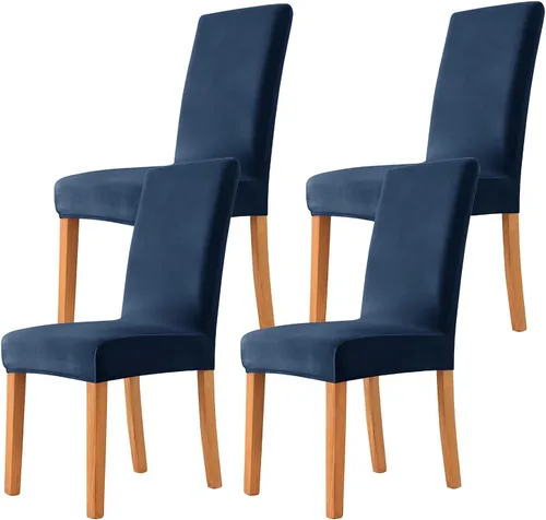Miniatura 69 de Velvet Chair Covers Beige Gray, Stretch Dining Room Chair Covers 2 Pack, Super Fit Dining Chairs Slipcovers Spandex Washable Kitchen Parson Chair