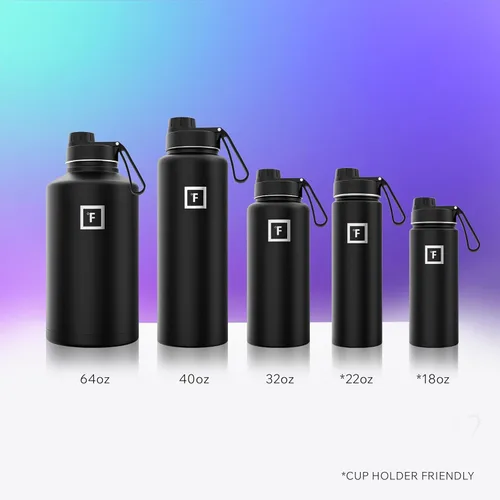 Miniatura 6 de IRON °FLASK Frasco de hidratación para acampar y senderismo con boquilla, botella de agua deportiva de acero inoxidable con aislamiento de boca