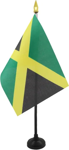 Miniatura 29 de Venezuela Old 7 estrellas con brazos Bandera de mesa 4'' x 6'' - Antigua bandera venezolana de escritorio 5.9 x 3.9 in - tapa de lanza dorada - AZ
