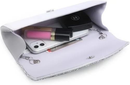 Miniatura 33 de Dasein Bolsos de mano para mujer, bolsos de noche formales con diamantes de imitación para boda, fiesta, baile de graduación, bolso elegante