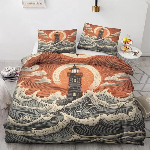 Miniatura 49 de Funda de edredón abstracta tamaño individual Juego de ropa de cama de arte colorido 2 piezas Funda de edredón con patrón de microfibra suave