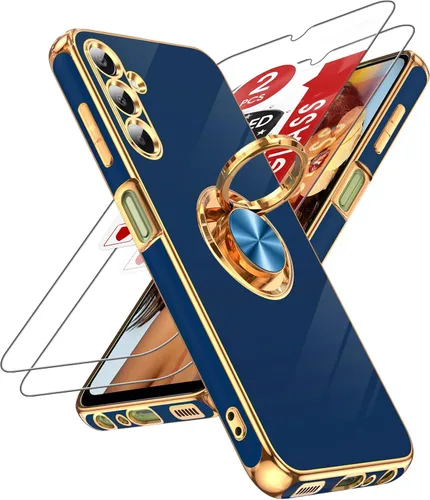 Miniatura 150 de LeYi Funda para Samsung Galaxy S22 Ultra con Soporte de Anillo Giratorio de 360°, Soporte Magnético con Patilla, Borde Protector Chapado en Oro Rosa