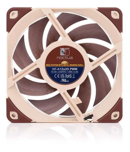 Miniatura 3 de Noctua NF-A12x25 PWM, Ventilador Premium Silencioso, 4-Pino (120mm, Marrón)