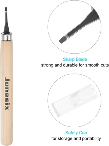 Miniatura 4 de uxcell Cuchillo de tallado de madera, cincel de herramienta de acero al carbono 50# de 0.079 in, pequeño y plano para escultura de manualidades