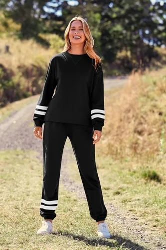 Miniatura 99 de Prettygarden - Conjunto de pijama de dos piezas para mujer, diseño de teñido anudado, sudadera informal de manga larga con pantalones largos, ropa