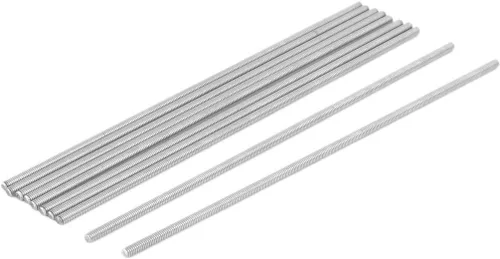 Miniatura 50 de uxcell M3 x 2.362 in 0.020 in Pitch 304 Varillas totalmente roscadas de acero inoxidable barra 10 piezas