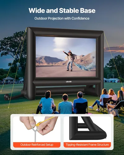 Miniatura 5 de VEVOR Pantalla de cine inflable de 14 pies, pantalla de proyector inflable con bolsa de almacenamiento portátil, proyección de película fácil