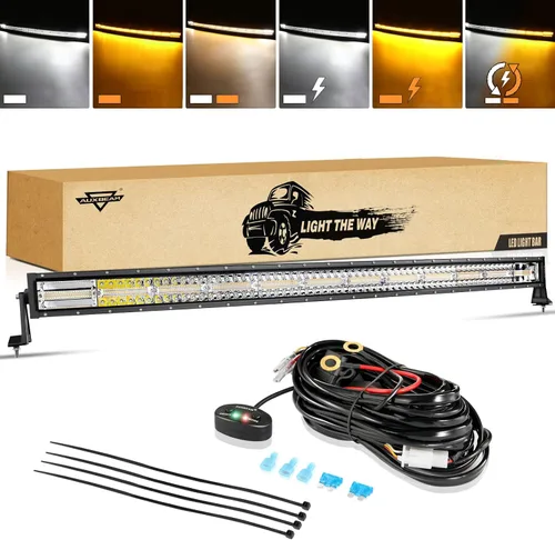 Miniatura 16 de Auxbeam Barra de luz LED de 3 pulgadas, 72 W, color ámbar/blanco, luces de conducción todoterreno para camión, SUV, barco, 4x4, Jeep Wrangler