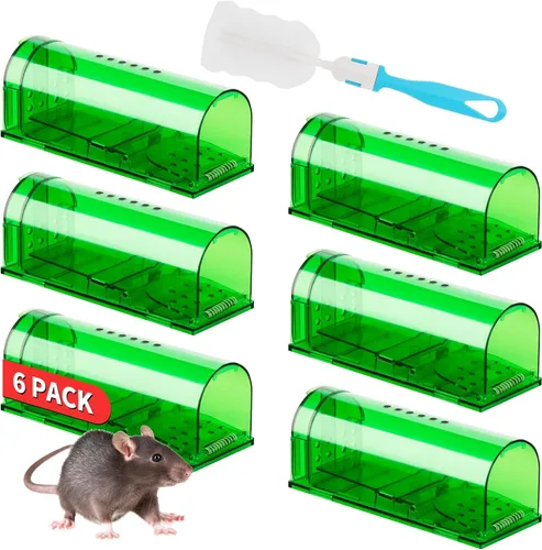 Miniatura 18 de LULUCATCH Trampas humanas para ratones, paquete de 2 trampas para ratones vivos, trampas para ratones de liberación de captura para interiores