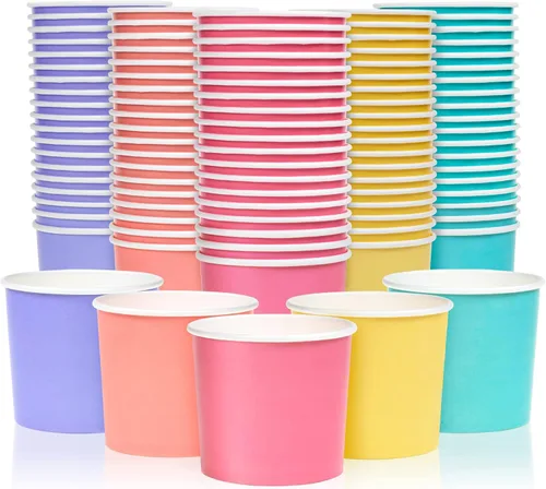 Miniatura 12 de MATICAN Vasos de papel para helado, paquete de 50 cuencos desechables de postre de 11 onzas para bebidas calientes y frías, 11 onzas, 5