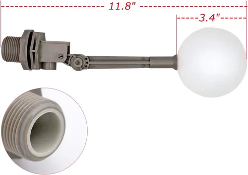 Miniatura 6 de Válvula de flotador de agua de 2 piezas de 1 pulgada con brazo ajustable válvula de bola de flotador de llenado automático para ganado fuentes