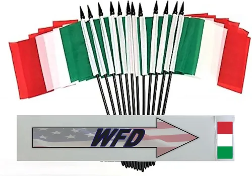 Miniatura 64 de World Flags Direct Banderas en miniatura de poliéster de Afganistán, paquete de 12, decoración de mesa de fiesta, desfiles, 4 x 6 pulgadas, verde