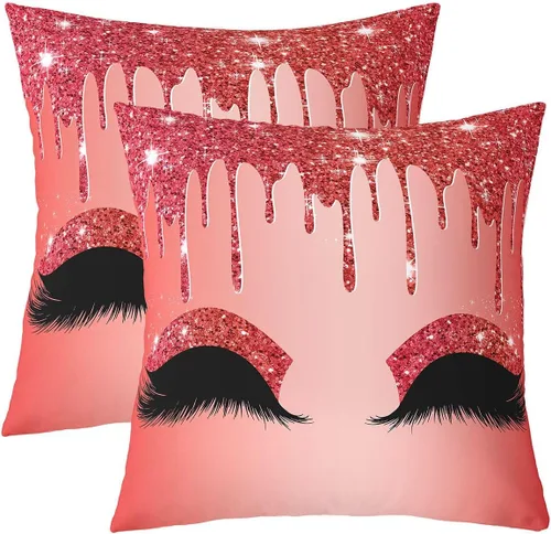 Miniatura 16 de Feelyou Juego de 2 fundas de almohada de leopardo de 16 x 16 pulgadas, fundas decorativas con estampado de guepardo, decoración del hogar, funda