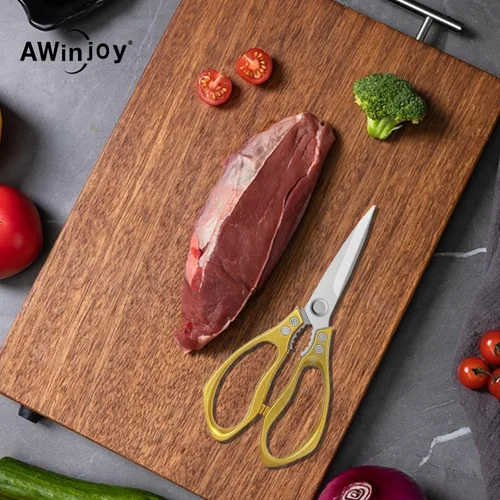 Miniatura 8 de Tijeras de cocina afiladas y resistentes, tijeras de corte multiusos para carne, pollo, pescado, aves, hierbas, pan, aptas para lavavajillas, regalo