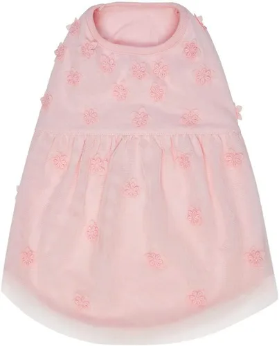 Miniatura 5 de Blueberry Pet My Little Princess - Vestido de tul para perro, color rosa bebé con delicada flor, longitud de espalda de 14 pulgadas, paquete de 1