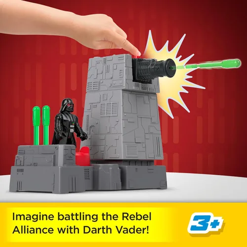 Miniatura 2 de Fisher-Price Imaginext Star Wars Toys Death Star Star - Cañón de torreta con llave de metal Darth Vader para niños a partir de 3 años